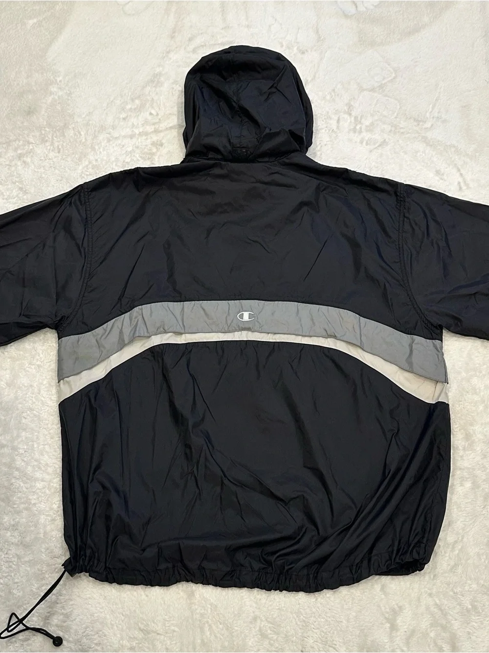 Vintage 1999 Champion Purdue Boilermakers 1/4 Zip Anorak Jacket XL Black 90s Y2K